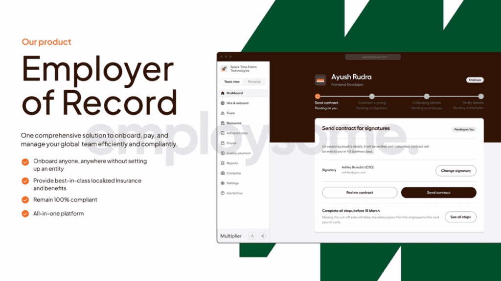 Multiplier EOR service and screenshot of their software product