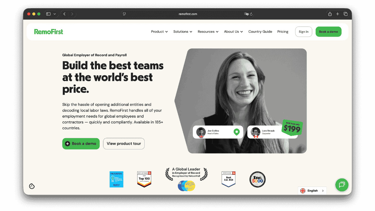 Screenshot of RemoFirst.com website