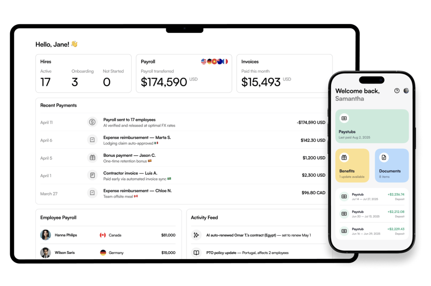 Screenshot of EOR platform dashboard interface