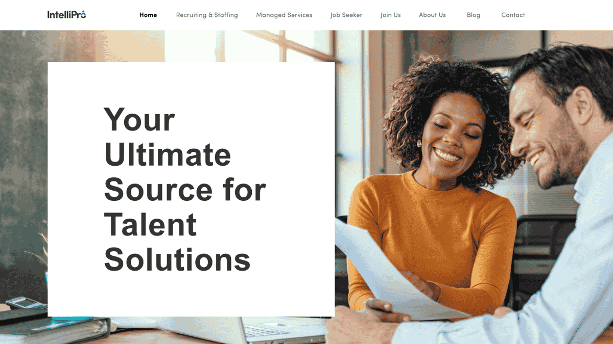 screenshot intellipro of website 