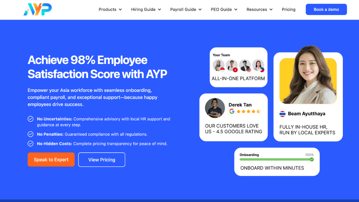 AYP EOR solution homepage that includes instruction how to to contact their support staff