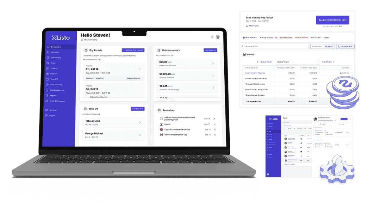 overview of the product design of listo global of their HRIS system.