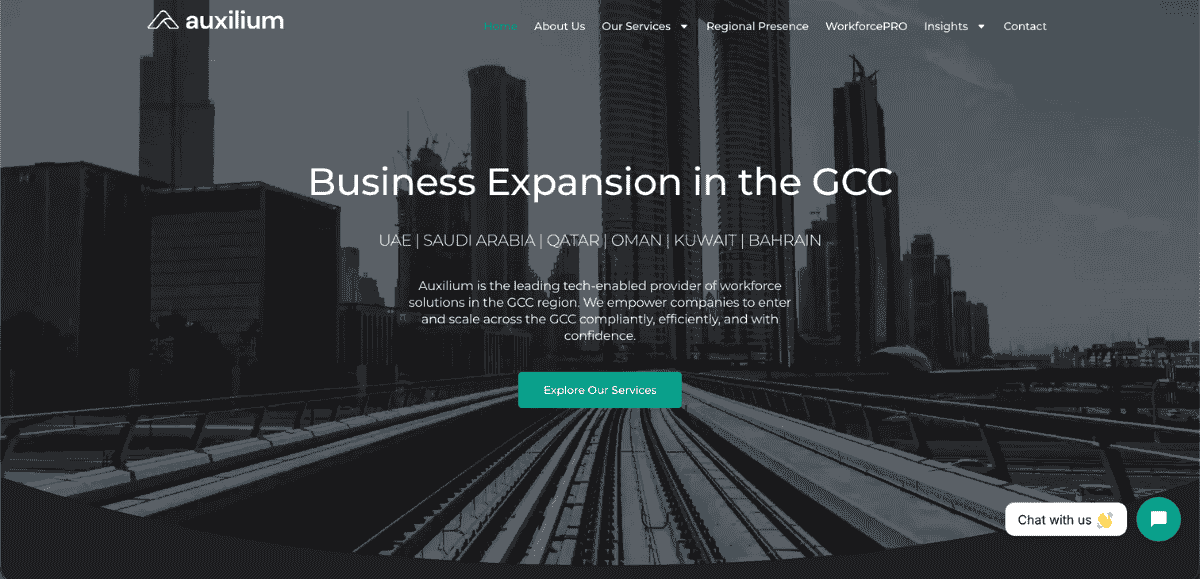 Homepage of Auxilium EOR