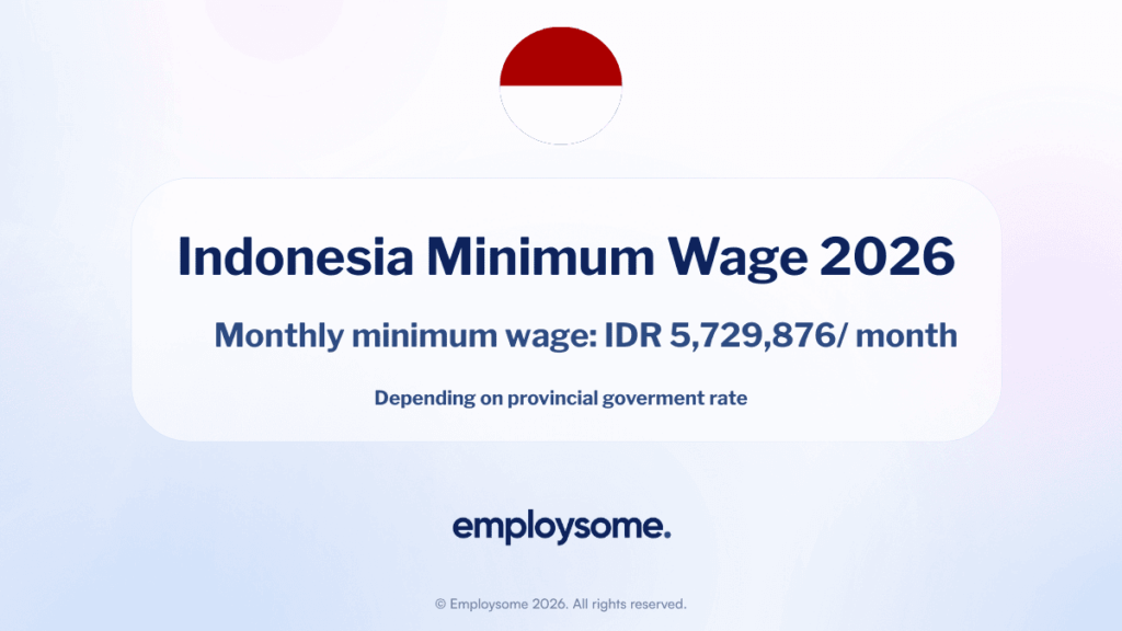 Indonesia Minimum Wage 2026 guide Monthly minimum wage: IDR 5,729,876/ month