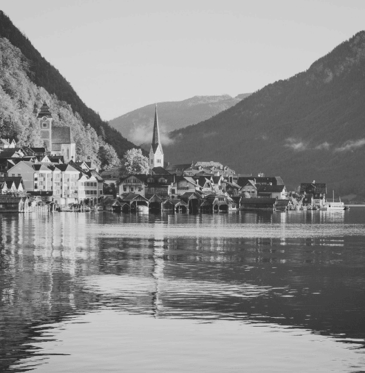 Austria small town next to the lake